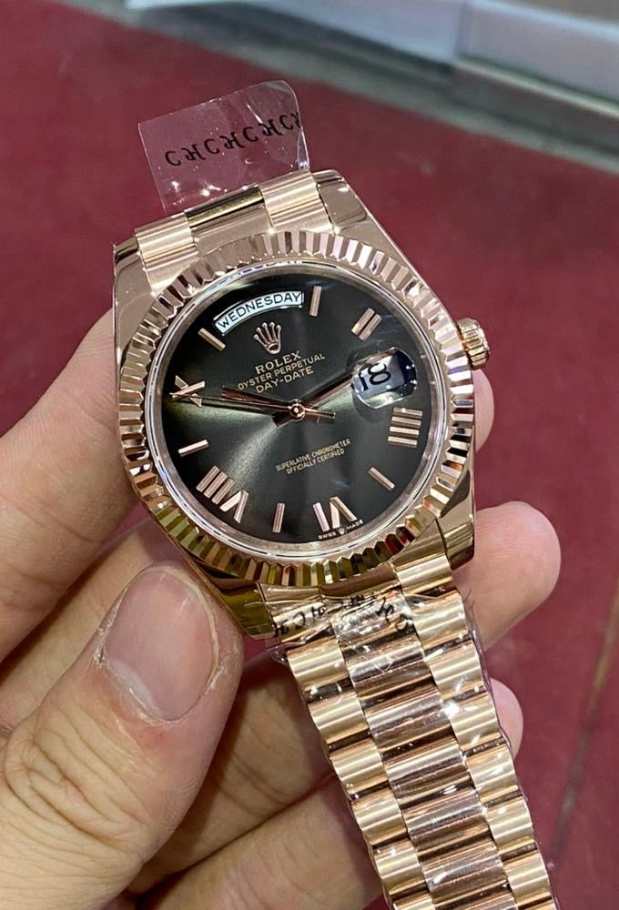 Rolex Day date Rose gold black Dial