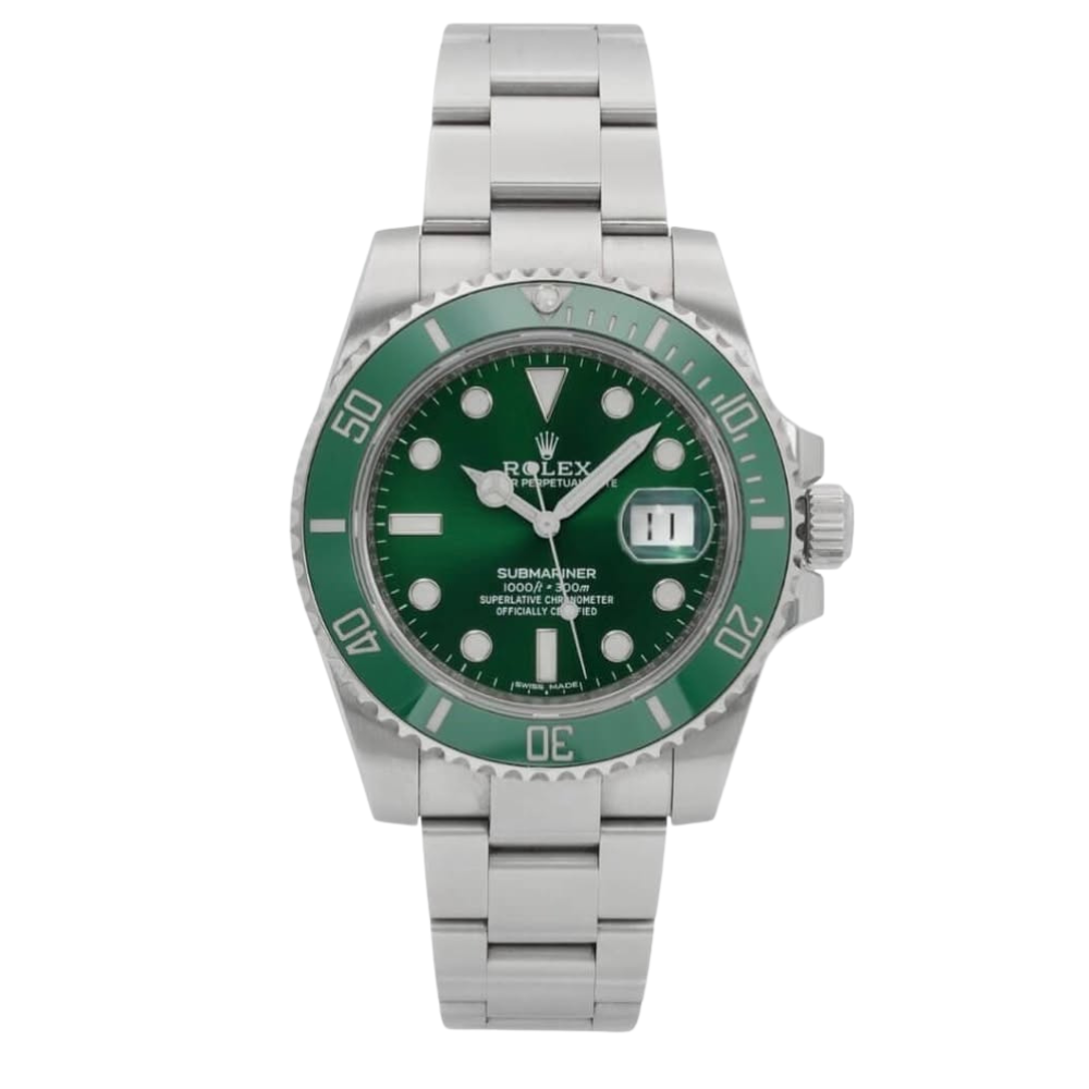 Sub Date SS Green Hulk Ceramic Bezel