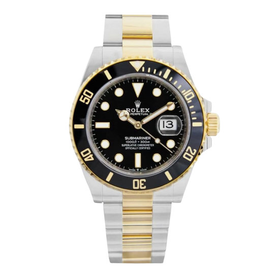 Sub Date 2 Tone Yellow Gold Black Dial